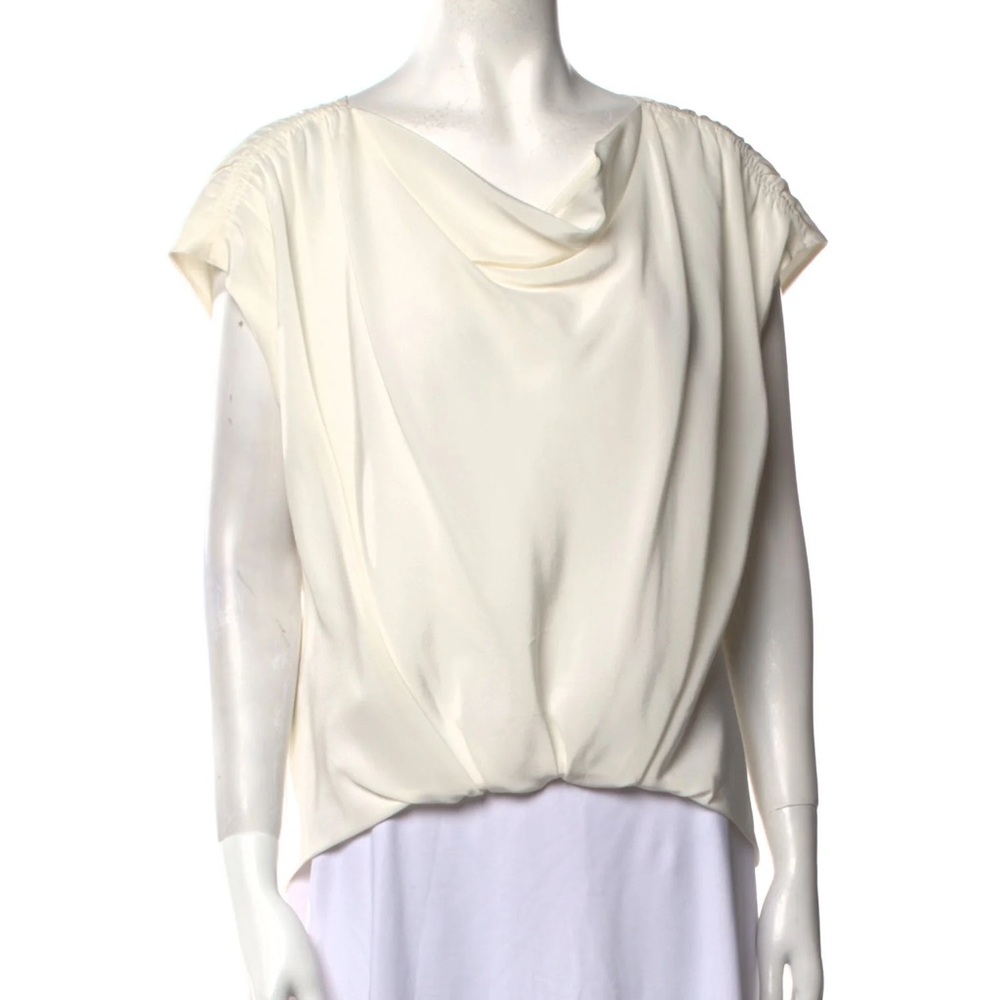 Cinq a Sept Cream Silk Top